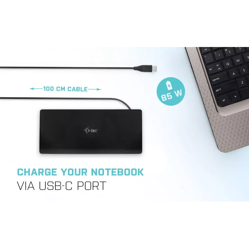 Dockingstation i-tec USB-C Quattro Display Dockingstation met Power Delivery 85 W