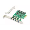 DIGITUS USB PCIe-uitbreidingskaart USB 3.0, 4-poorts A/F, chipset: VL805, zelfvoorzienend
