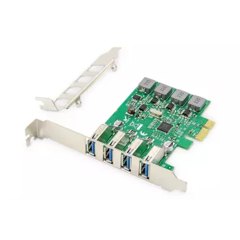 DIGITUS USB PCIe-uitbreidingskaart USB 3.0, 4-poorts A/F, chipset: VL805, zelfvoorzienend