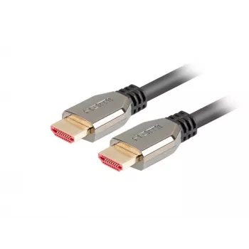 HDMI-kabel LANBERG CA-HDMI-30CU-0018-BK — HDMI 2.1, 1,8 m, 48 Gbit/s, 7680×4320, 240 Hz, ARC, eARC/Ethernet-ondersteuning