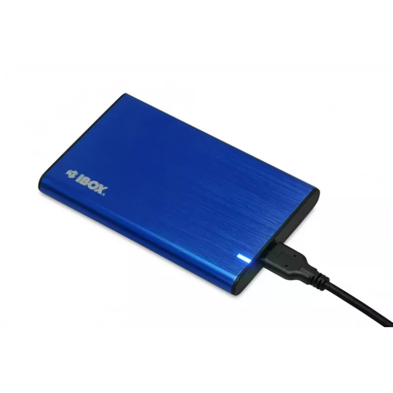 HDD/SSD-behuizing IBOX HD-05 — 2,5 inch SATA III, USB 3.2 Gen 1 (Micro-USB B), tot 10 TB, blauw
