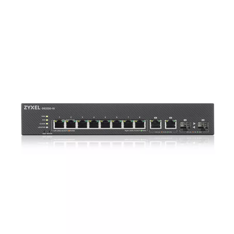Zyxel GS2220-10-EU0101F netwerkswitch Managed L2 Gigabit Ethernet (10/100/1000) zwart