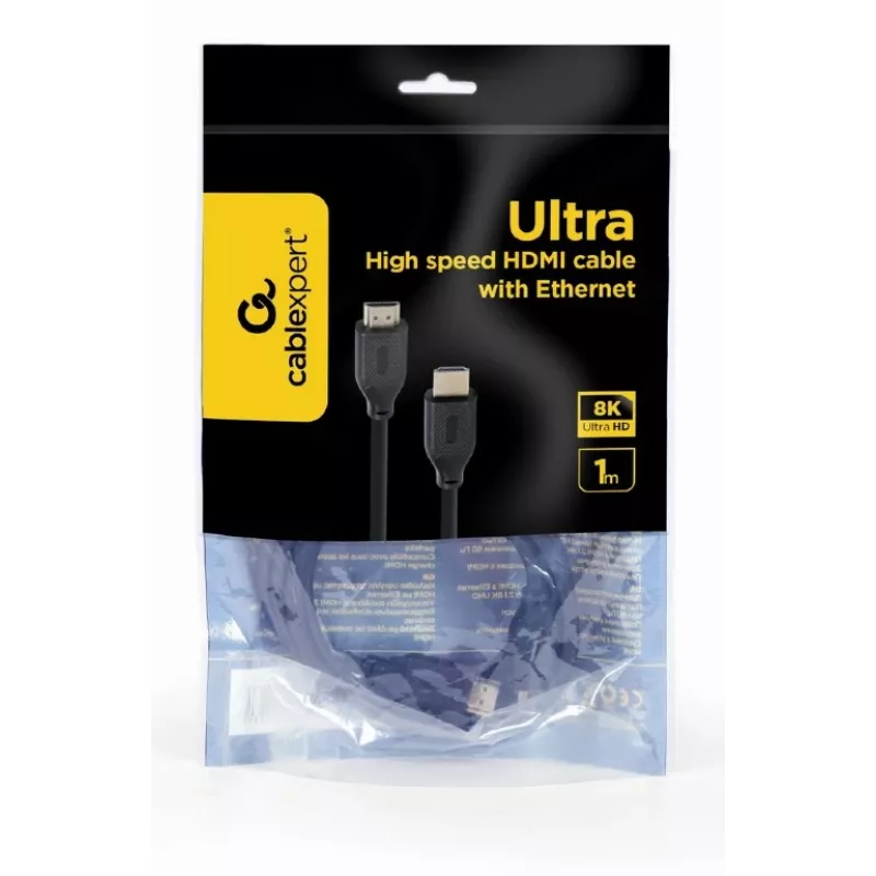 HDMI-kabel Gembird CC-HDMI8K-1M — 1 m, HDMI type A naar type A, HDMI 2.1, 48 Gbit/s, zwart