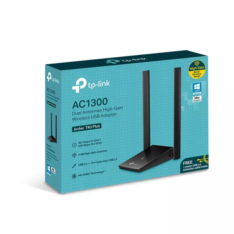 Draadloze adapter TP-Link Archer T4U Plus dual-band Wi-Fi 5