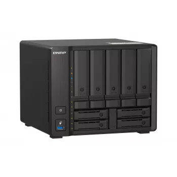 QNAP TS-H973AX NAS tower Ryzen Embedded V1500B 32 GB DDR4 0 TB QuTS hero Black