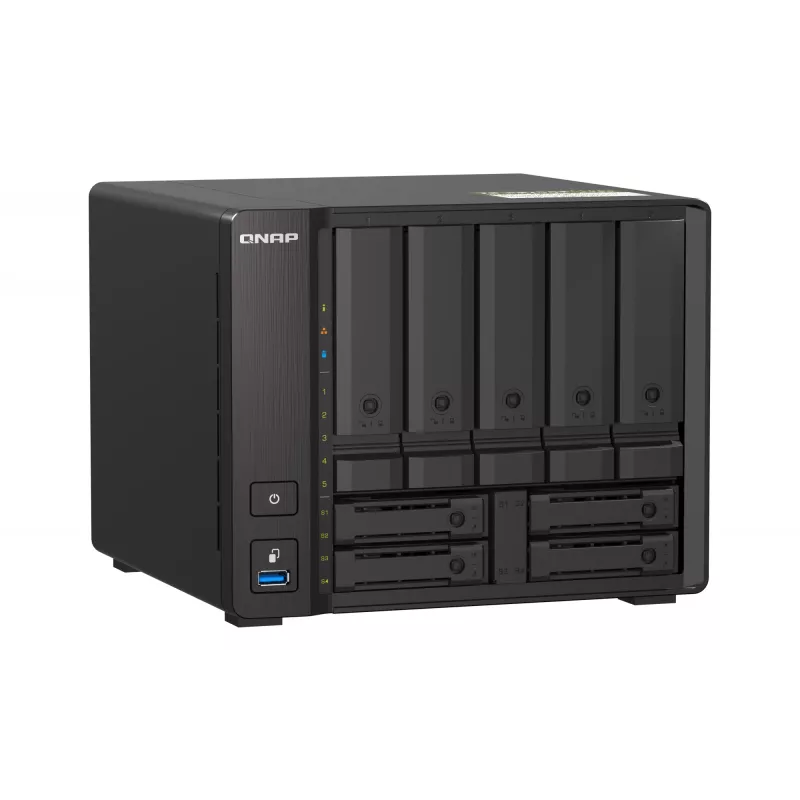 QNAP TS-H973AX NAS tower Ryzen Embedded V1500B 32 GB DDR4 0 TB QuTS hero Black