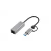 “i-tec Metal USB-C/USB-A 2.5Gbps Ethernet” adapter, bekabeld, USB Type-A/USB Type-C, Ethernet, 2500 Mbit/s, grijs