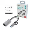 “i-tec Metal USB-C/USB-A 2.5Gbps Ethernet” adapter, bekabeld, USB Type-A/USB Type-C, Ethernet, 2500 Mbit/s, grijs