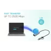 “i-tec Metal USB-C/USB-A 2.5Gbps Ethernet” adapter, bekabeld, USB Type-A/USB Type-C, Ethernet, 2500 Mbit/s, grijs