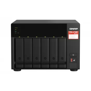 QNAP TS-673A NAS tower Ryzen Embedded V1500B 8 GB DDR4 0 TB QNAP Turbo System zwart