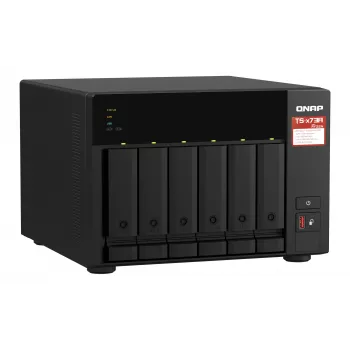 QNAP TS-673A NAS tower Ryzen Embedded V1500B 8 GB DDR4 0 TB QNAP Turbo System zwart
