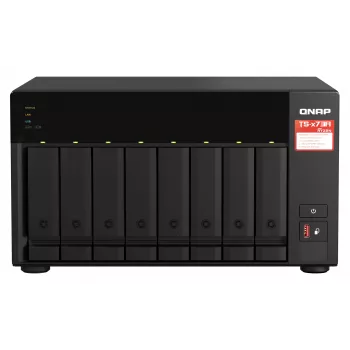 QNAP TS-873A NAS tower Ryzen Embedded V1500B 8 GB DDR4 0 TB QNAP Turbo System zwart