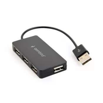 USB-hub Gembird UHB-U2P4-04 – 4-poorts USB 2.0, Plug-and-Play, zwart, 480 Mbit/s
