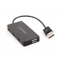 USB-hub Gembird UHB-U2P4-04 – 4-poorts USB 2.0, Plug-and-Play, zwart, 480 Mbit/s