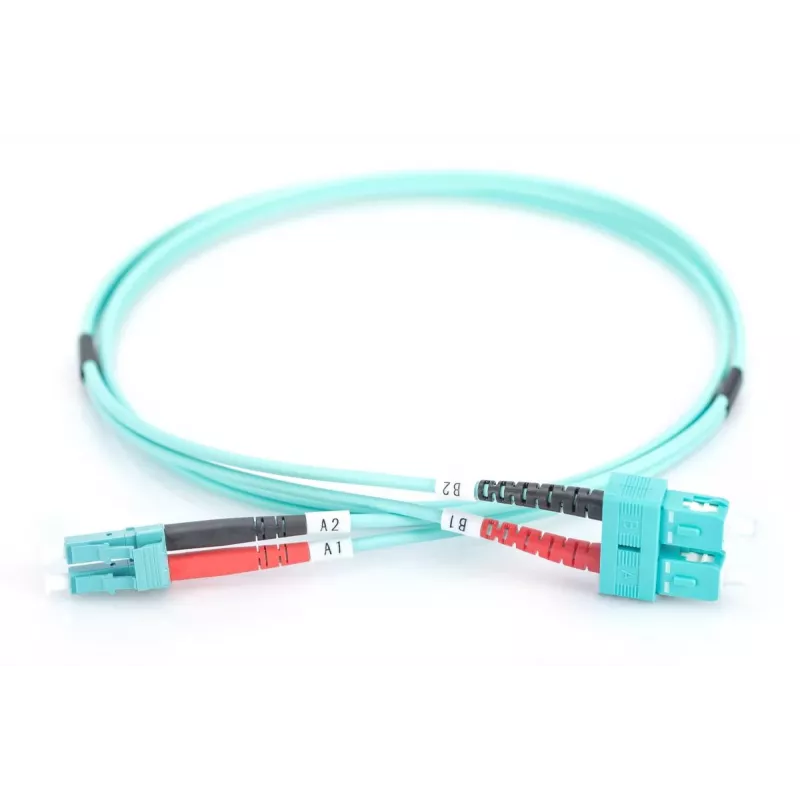 DIGITUS glasvezel-patchkabel, LC naar SC multimode 50/125 µ, duplex lengte 3m klasse OM3