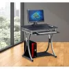 Techly Compact Desk voor pc met uitneembare toetsenbordlade, zwart grafiet ICA-TB 328BK