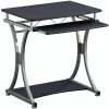 Techly Compact Desk voor pc met uitneembare toetsenbordlade, zwart grafiet ICA-TB 328BK