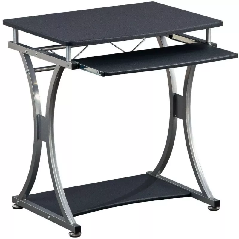 Techly Compact Desk voor pc met uitneembare toetsenbordlade, zwart grafiet ICA-TB 328BK