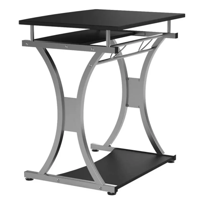 Techly Compact Desk voor pc met uitneembare toetsenbordlade, zwart grafiet ICA-TB 328BK