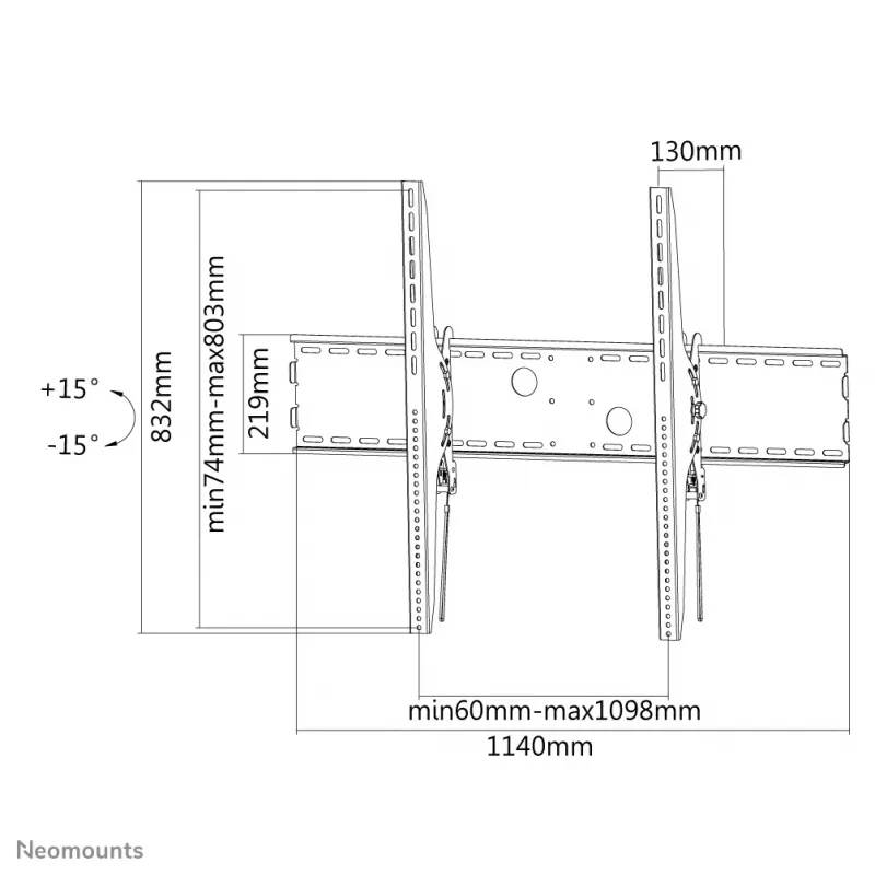Neomounts LFD-W2000 tv-wandsteun 60-100 inch – kantelbaar