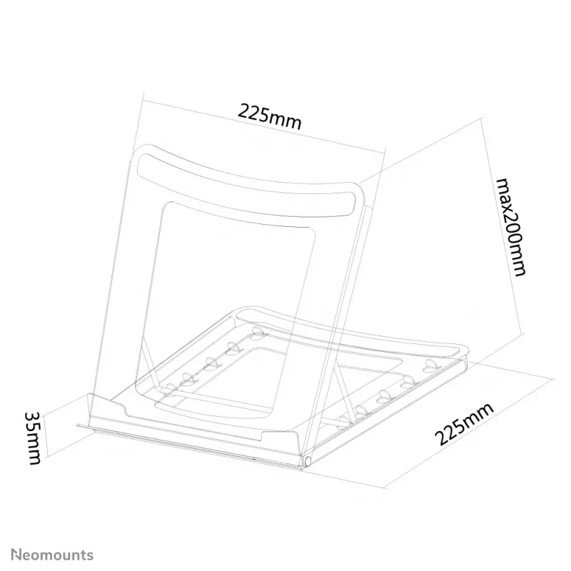 Neomounts NSLS075 zwart laptopstandaard 10-16 inch – opvouwbaar – compact – universeel