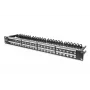 DIGITUS modulaire patchpanel, afgeschermd 48-poorts, labelveld, 1U, rackmontage, kleur zwart RAL 9005