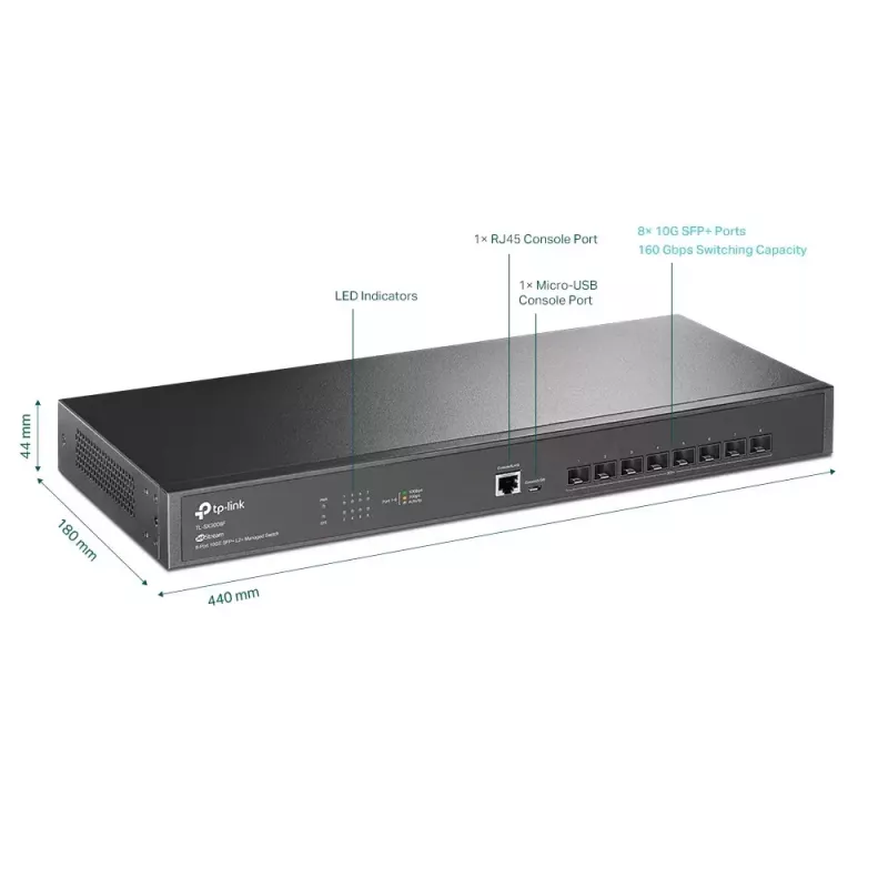 TP-Link Omada 8-poorts 10GE SFP+ L2+ managed switch
