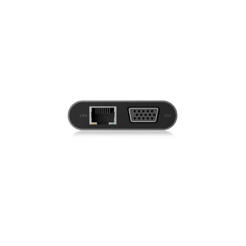 ICY BOX IB-DK4040-CPD bekabeld USB 3.2 Gen 1 (3.1 Gen 1) Type-C antraciet, zwart