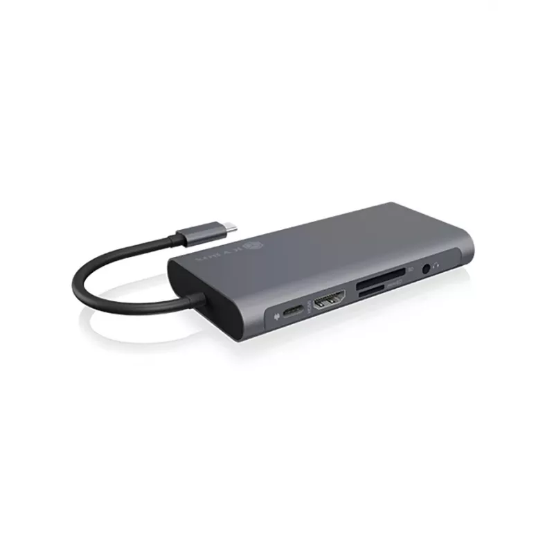ICY BOX IB-DK4040-CPD bekabeld USB 3.2 Gen 1 (3.1 Gen 1) Type-C antraciet, zwart