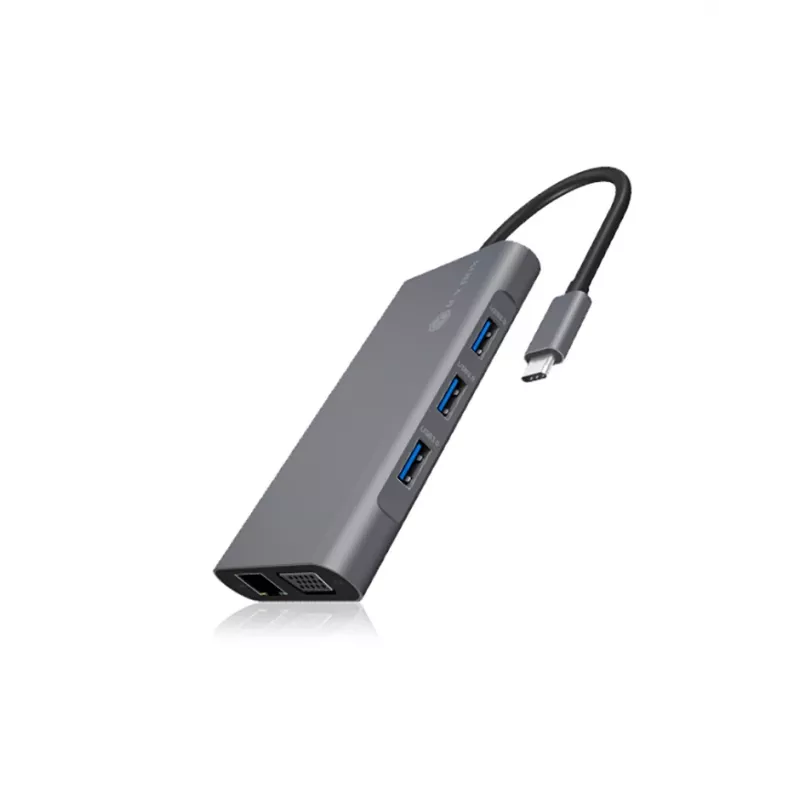 ICY BOX IB-DK4040-CPD bekabeld USB 3.2 Gen 1 (3.1 Gen 1) Type-C antraciet, zwart