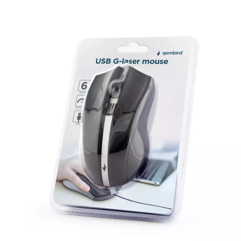 GEMBIRD lasermuis 2400 Dpi - dubbelhandig