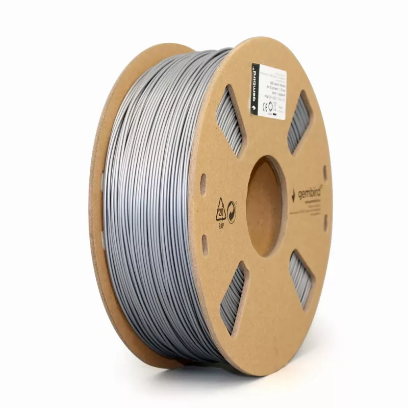 GEMBIRD ABS-filament – zilver – 1,75 mm – 1 kg