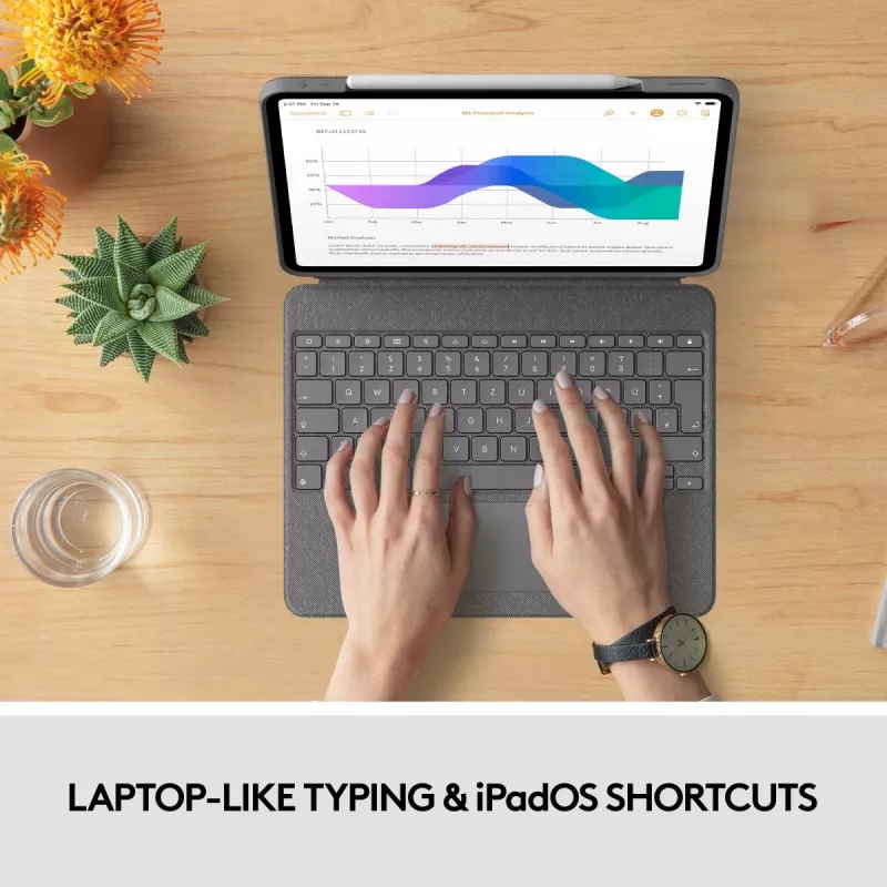LOGITECH Combo Touch - iPad Pro 12,9 inch (5e gen.) - Engels - QWERTY