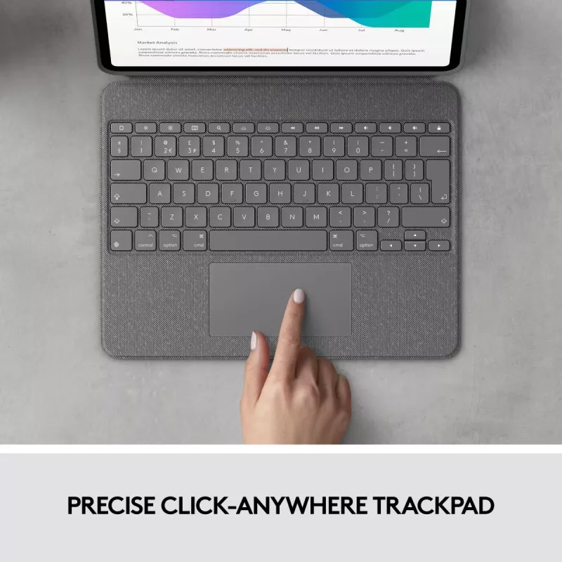 LOGITECH Combo Touch - iPad Pro 12,9 inch (5e gen.) - Engels - QWERTY