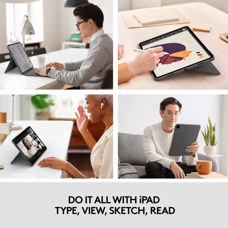 LOGITECH Combo Touch - iPad Pro 12,9 inch (5e gen.) - Engels - QWERTY