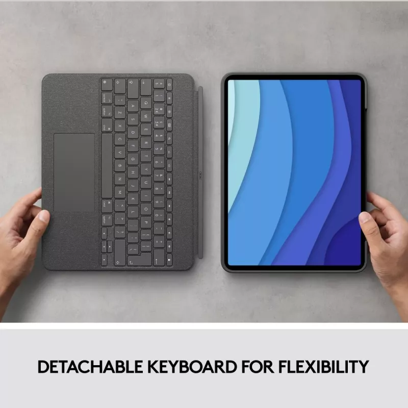 LOGITECH Combo Touch - iPad Pro 12,9 inch (5e gen.) - Engels - QWERTY