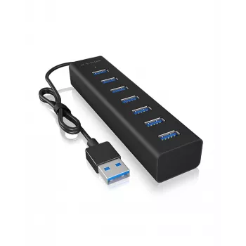 ICY BOX IB-HUB1700-U3 USB 3.2 Gen 1 (3.1 Gen 1) Type-A 5000 Mbit/s zwart