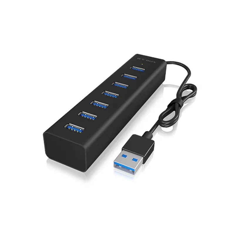 ICY BOX IB-HUB1700-U3 USB 3.2 Gen 1 (3.1 Gen 1) Type-A 5000 Mbit/s zwart