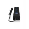 ICY BOX IB-HUB1700-U3 USB 3.2 Gen 1 (3.1 Gen 1) Type-A 5000 Mbit/s zwart
