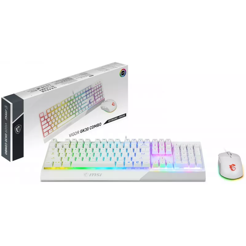 Gaming-toetsenbord- en muisbundel MSI VIGOR GK30 COMBO WHITE