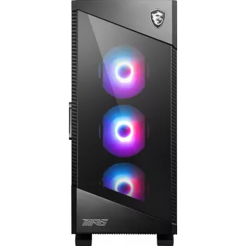 PC-behuizing MSI MPG VELOX 100R Mid Tower zwart — ATX, 7 uitbreidingsslots, 2× 3,5-inch bays, 2× 2,5-inch bays, USB-C