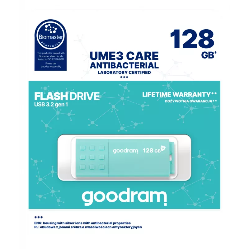Goodram UME3 USB-stick 128 GB USB Type-A 3.2 Gen 1 (3.1 Gen 1) turquoise