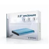 HDD-behuizing Gembird EE2-U3S-3-B — 2,5-inch single-bay, SATA, mini‑USB A, tot 7 TB, blauw