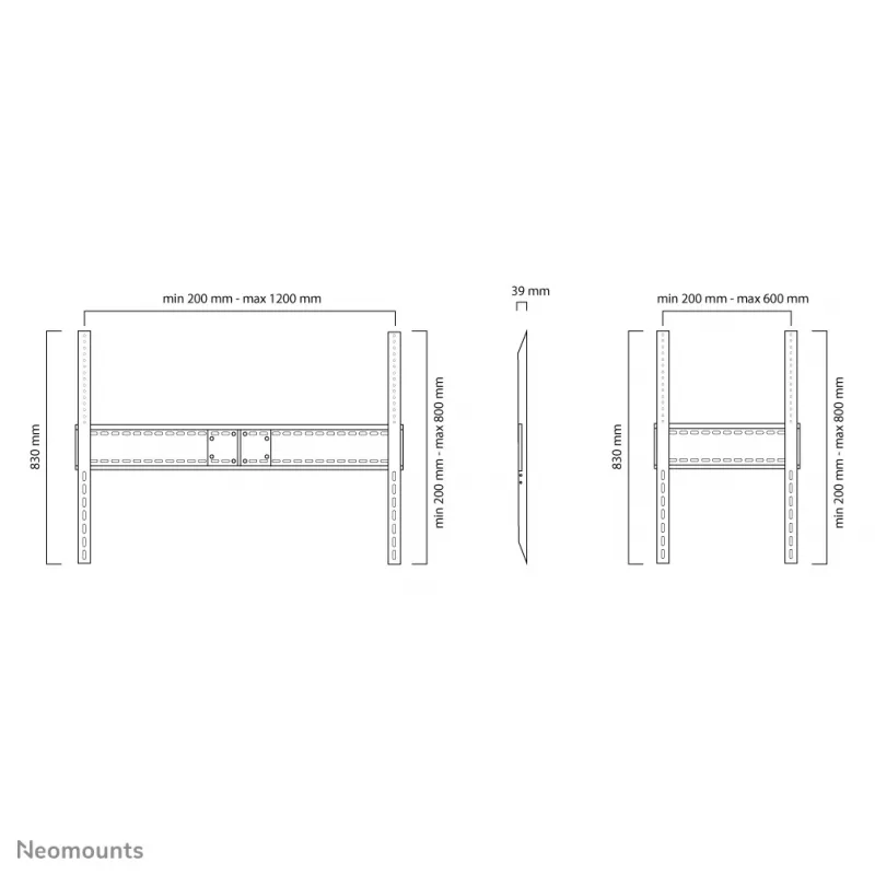 Neomounts LFD-W1500 TV-muurbeugel 60-100 inch – vast – liggend en staand