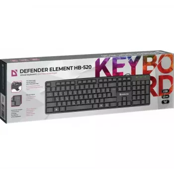 Bedraad USB-toetsenbord DEFENDER HB-520 – compacte layout, USB-aansluiting