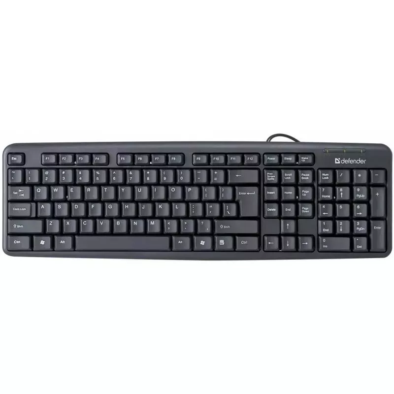Bedraad USB-toetsenbord DEFENDER HB-520 – compacte layout, USB-aansluiting
