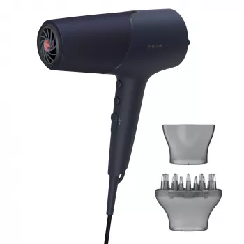 Haardroger Philips 5000 Series BHD510/00, 2300 W, 6 warmte-/6 snelheidsstanden, ionisch, Cool Shot, stylingmondstuk & diffusor, marineblauw, 1,8 m kabel