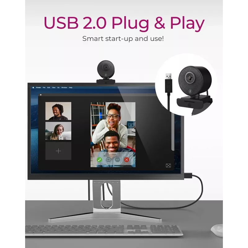 ICY BOX IB-CAM501-HD webcam 1920 x 1080 pixel USB 2.0 zwart