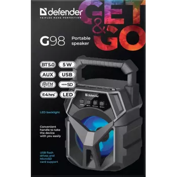 Mono draagbare luidspreker Defender G98 zwart