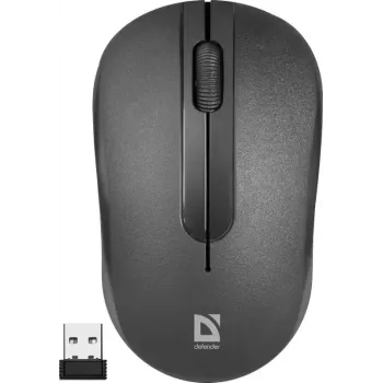 Draadloze optische muis DEFENDER HIT MM-495 RF, ambidextrous, 1600 DPI, USB RF-ontvanger, zwart